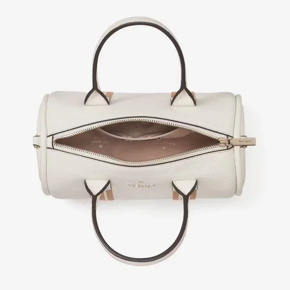 Kate Spade Rosie Small Duffle Barrel Pebbled Leather Crossbody Parchment